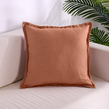 ARDENNE Washed French Linen Cushion with Oxford Edge - Pinky Clay