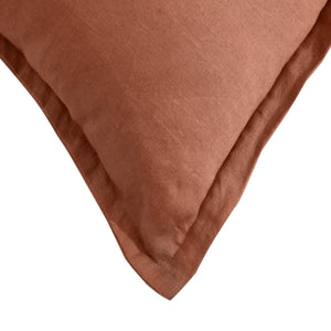ARDENNE Washed French Linen Cushion with Oxford Edge - Pinky Clay