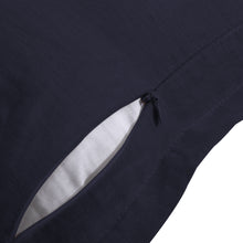 ARDENNE Washed French Linen Cushion with Oxford Edge - Midnight Blue