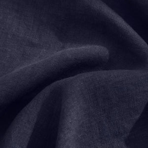 ARDENNE Washed French Linen Cushion with Oxford Edge - Midnight Blue