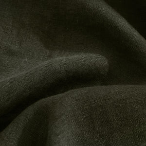 ARDENNE Washed French Linen Cushion with Oxford Edge - Kale