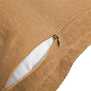 ARDENNE Washed French Linen Cushion with Oxford Edge - Tumeric