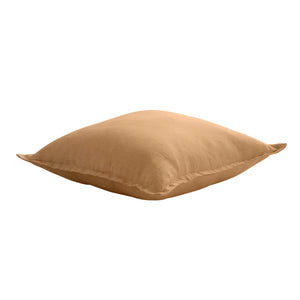 ARDENNE Washed French Linen Cushion with Oxford Edge - Tumeric