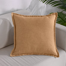 ARDENNE Washed French Linen Cushion with Oxford Edge - Tumeric