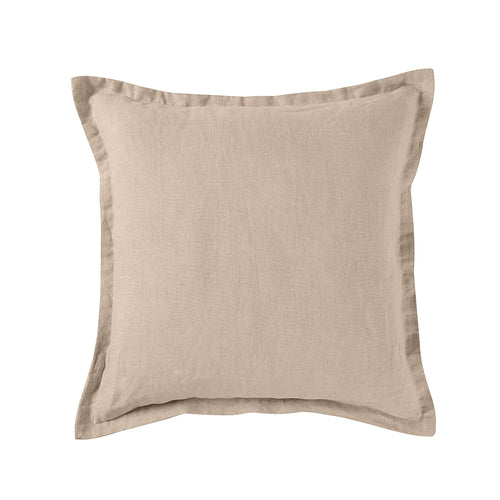 ARDENNE Washed French Linen Cushion with Oxford Edge - Sand