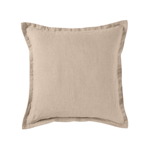 ARDENNE Washed French Linen Cushion with Oxford Edge - Sand