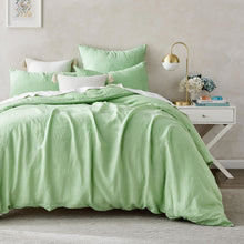 100% European Flax Linen Quilt Cover Set Sage