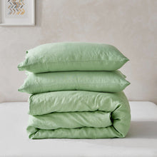 100% European Flax Linen Quilt Cover Set Sage