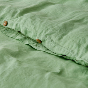 100% European Flax Linen Quilt Cover Set Sage