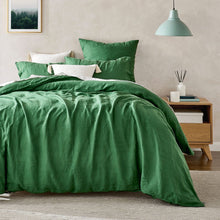 100% European Flax Linen Quilt Cover Set Olive