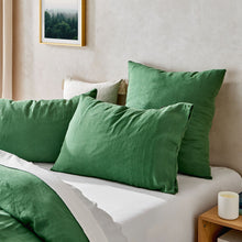 100% European Flax Linen Quilt Cover Set Olive