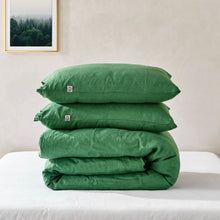 100% European Flax Linen Quilt Cover Set Olive