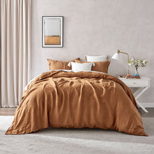 100% European Flax Linen Quilt Cover Set RUST