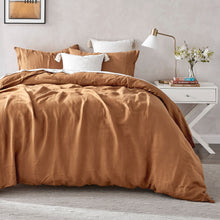 100% European Flax Linen Quilt Cover Set RUST