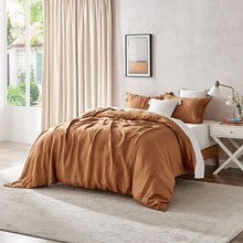 100% European Flax Linen Quilt Cover Set RUST