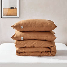 100% European Flax Linen Quilt Cover Set RUST