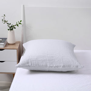 100% European Flax Linen Pillowcase WHITE
