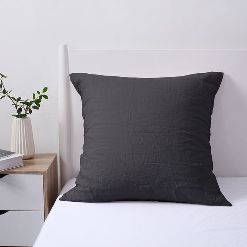 100% European Flax Linen Pillowcase CHARCOAL