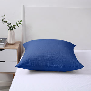 100% European Flax Linen Pillowcase DEEP BLUE