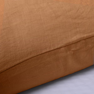 100% European Flax Linen Pillowcase RUST