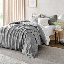 Classic Pinstripe Linen Quilt Cover Set Dark with White Pinstripe