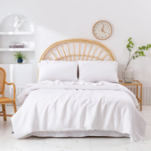 Vintage Washed Hemp Linen Quilt Cover Set White