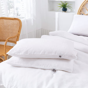 Vintage Washed Hemp Linen Quilt Cover Set White