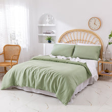 Vintage Washed Hemp Linen Quilt Cover Set Sage