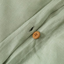Vintage Washed Hemp Linen Quilt Cover Set Sage