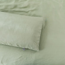 Vintage Washed Hemp Linen Quilt Cover Set Sage