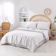 Vintage Washed Hemp Linen Quilt Cover Set Dove Grey