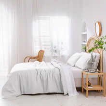 Vintage Washed Hemp Linen Quilt Cover Set Dove Grey
