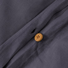 Vintage Washed Hemp Linen Quilt Cover Set Charcoal