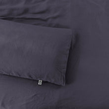 Vintage Washed Hemp Linen Quilt Cover Set Charcoal