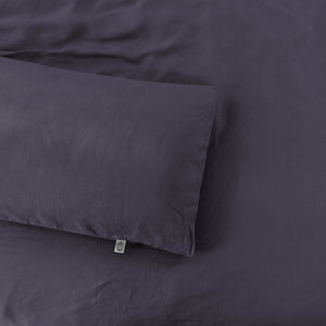 Vintage Washed Hemp Linen Quilt Cover Set Charcoal