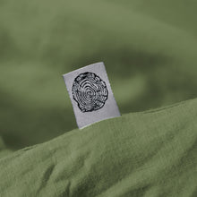 Vintage Washed Hemp Linen Quilt Cover Set Olive