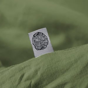 Vintage Washed Hemp Linen Quilt Cover Set Olive
