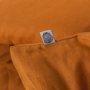 Vintage Washed Hemp Linen Quilt Cover Set Rust