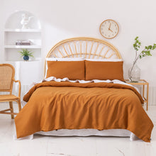 Vintage Washed Hemp Linen Quilt Cover Set Rust