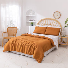 Vintage Washed Hemp Linen Quilt Cover Set Rust