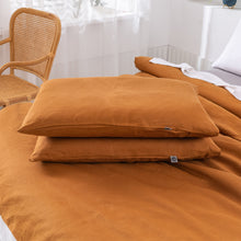 Vintage Washed Hemp Linen Quilt Cover Set Rust
