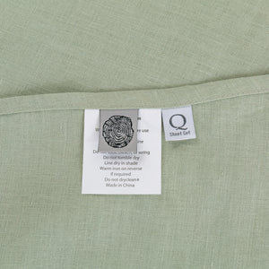 Vintage Washed Hemp Linen Sheet Set Sage