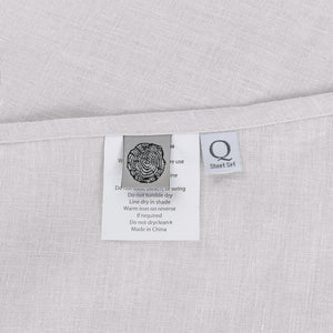 Vintage Washed Hemp Linen Sheet Set Dove Grey