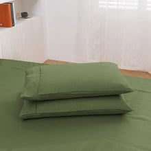 Vintage Washed Hemp Linen Sheet Set Olive