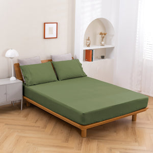 Vintage Washed Hemp Linen Sheet Set Olive