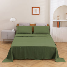 Vintage Washed Hemp Linen Sheet Set Olive