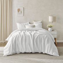 100% European Flax Linen Quilt Cover Set White
