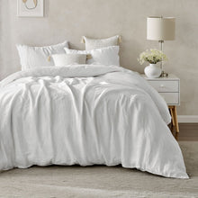 100% European Flax Linen Quilt Cover Set White