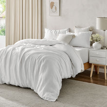 100% European Flax Linen Quilt Cover Set White