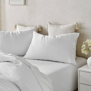 100% European Flax Linen Quilt Cover Set White